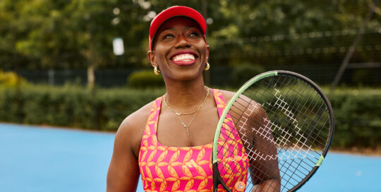 Candice Brathwaite for LTA Make Your Return to Tennis, styled by London fashion stylist Hollie Lacayo
