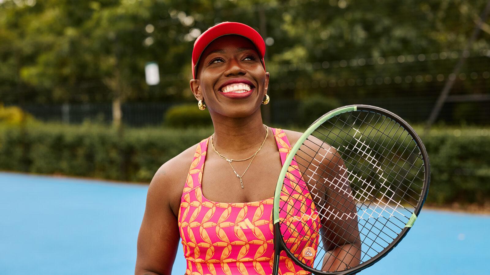 Candice Brathwaite for LTA Make Your Return to Tennis, styled by London fashion stylist Hollie Lacayo